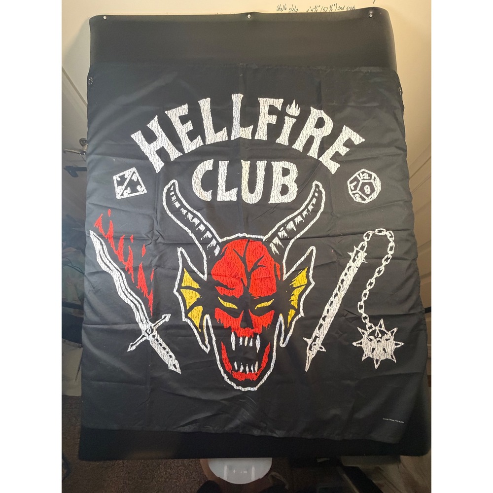 Stranger Things Hellfire Club Tapestry Flag Black Netflix Wall Hanging 40x38 K9
